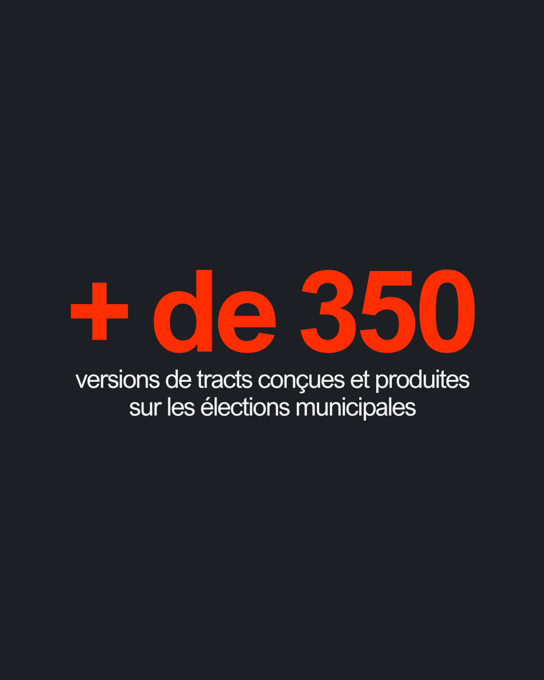 Voir notre publication sur Instagram : + de 350 versions de tracts conçues et produites sur les élections municipales.